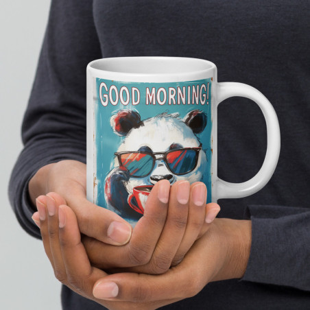 White Glossy Bambit mug Good Morning