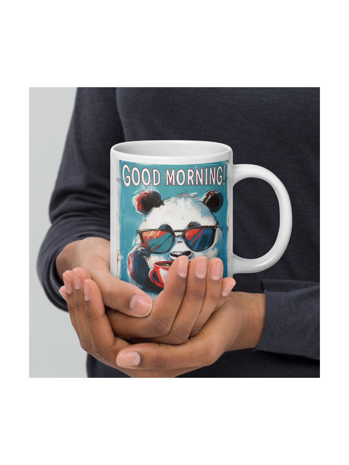 White Glossy Bambit mug Good Morning