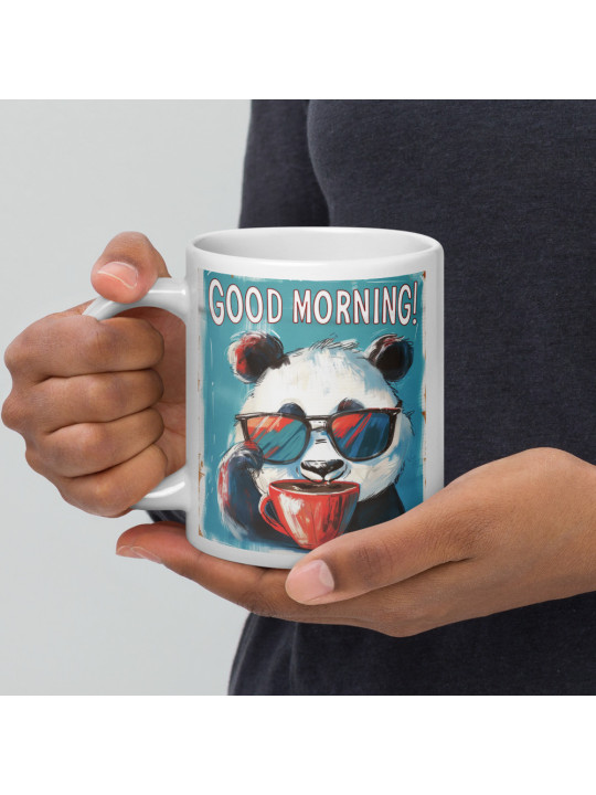 White Glossy Bambit mug Good Morning